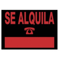 CARTEL "SE ALQUILA" 500X230 MM PVC NEGRO ARCHIVO 2000 6163 NE (Espera 4 dias)